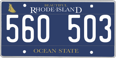 RI license plate 560503