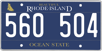 RI license plate 560504