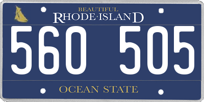 RI license plate 560505