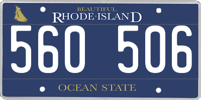 RI license plate 560506