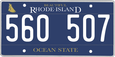 RI license plate 560507