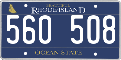 RI license plate 560508