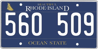 RI license plate 560509