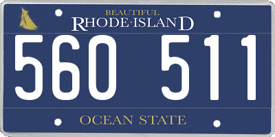 RI license plate 560511