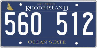 RI license plate 560512