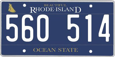 RI license plate 560514