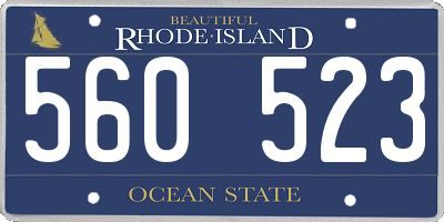 RI license plate 560523