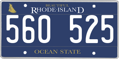 RI license plate 560525