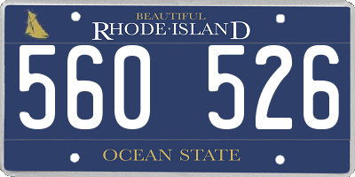 RI license plate 560526