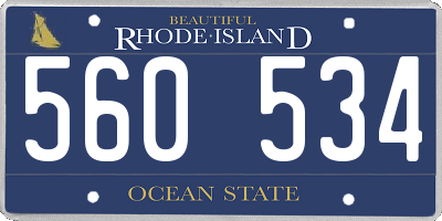 RI license plate 560534