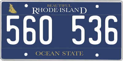 RI license plate 560536