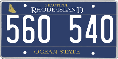 RI license plate 560540