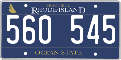 RI license plate 560545