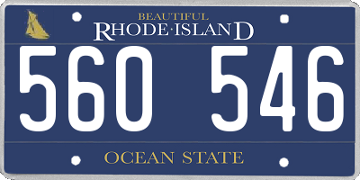 RI license plate 560546