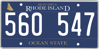 RI license plate 560547