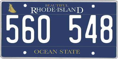 RI license plate 560548