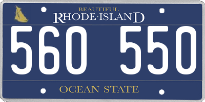 RI license plate 560550