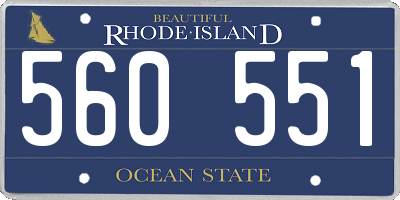 RI license plate 560551