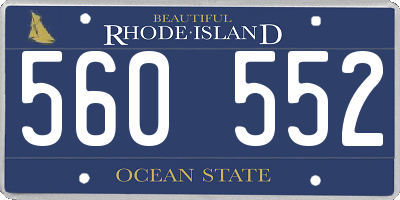 RI license plate 560552
