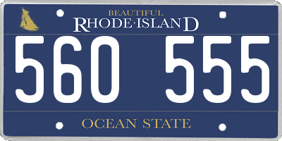 RI license plate 560555
