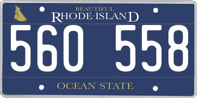 RI license plate 560558