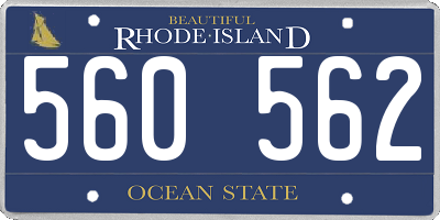 RI license plate 560562