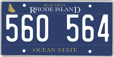 RI license plate 560564