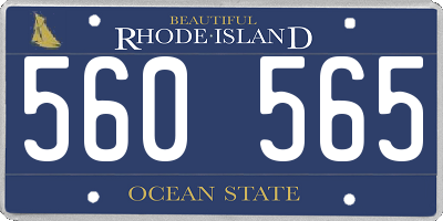 RI license plate 560565