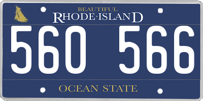 RI license plate 560566