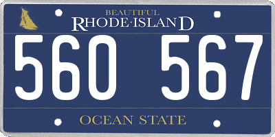 RI license plate 560567
