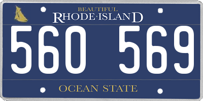RI license plate 560569