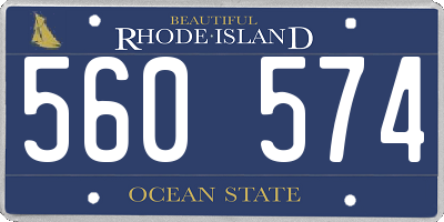 RI license plate 560574