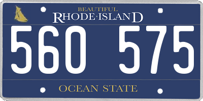 RI license plate 560575