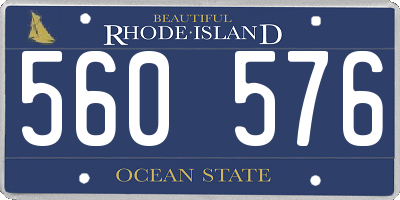 RI license plate 560576