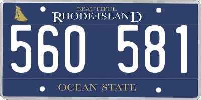 RI license plate 560581