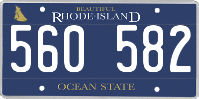 RI license plate 560582
