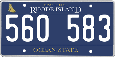 RI license plate 560583