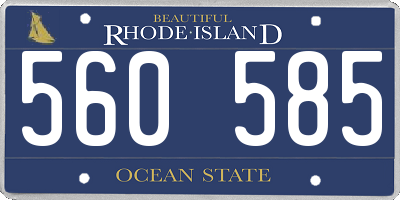 RI license plate 560585