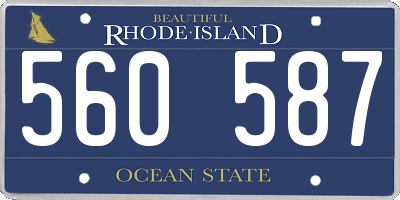 RI license plate 560587