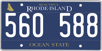 RI license plate 560588