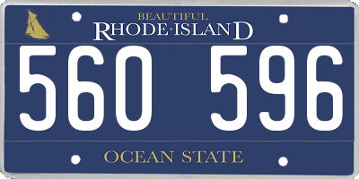 RI license plate 560596