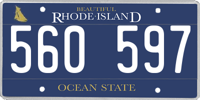 RI license plate 560597