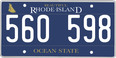 RI license plate 560598