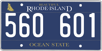 RI license plate 560601