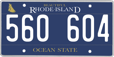 RI license plate 560604