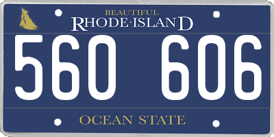 RI license plate 560606