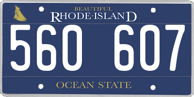 RI license plate 560607