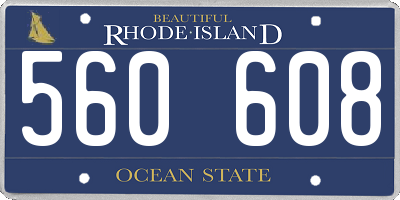 RI license plate 560608