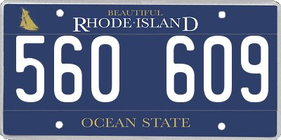 RI license plate 560609