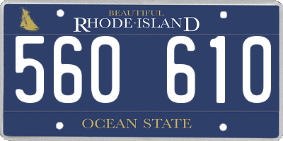RI license plate 560610